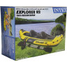 Лодка INTEX Explorer K2 68307, 2-местная, алюминиевые вёсла 213 см, ручной насос, до 160 кг